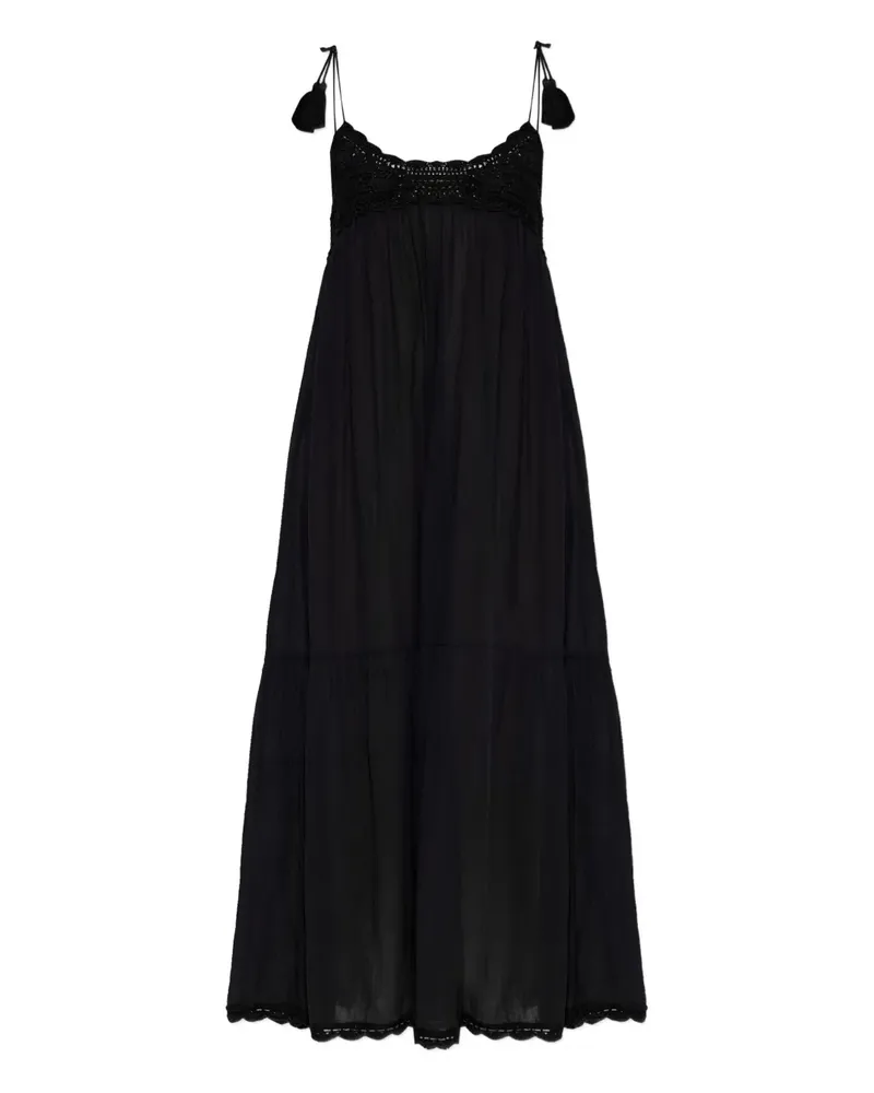 Ulla Johnson Gehäkeltes Linnea Midikleid mit Quasten - Schwarz Schwarz