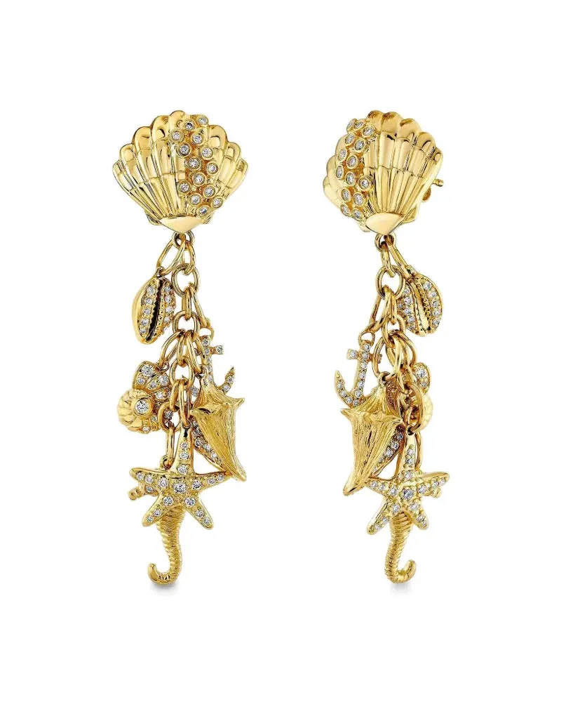 Sydney Evan 14kt Sea Life Gelbgoldohrringe Gold