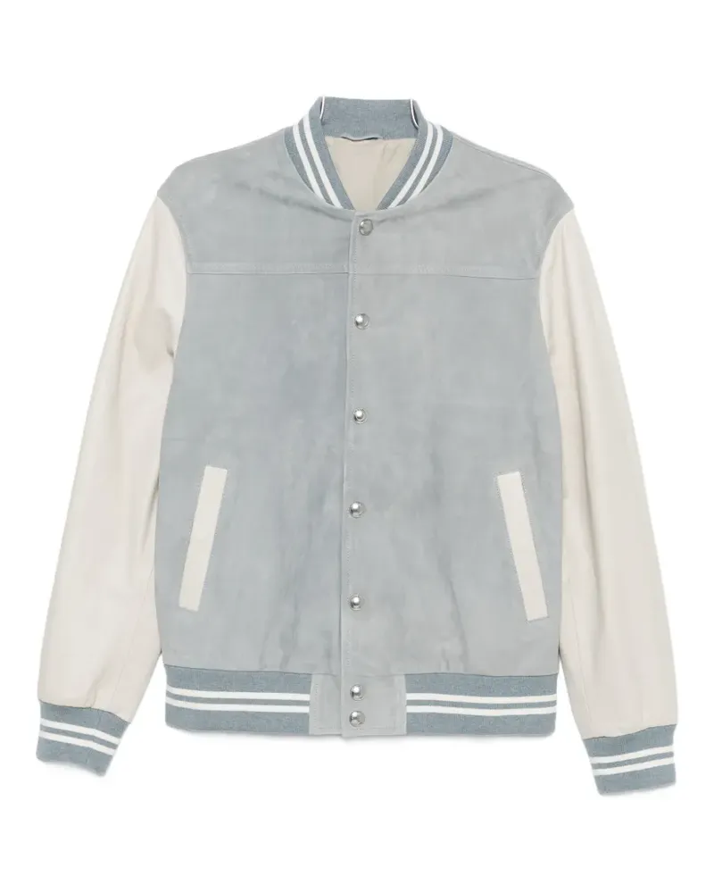 Eleventy striped-trim jacket - Blau Blau