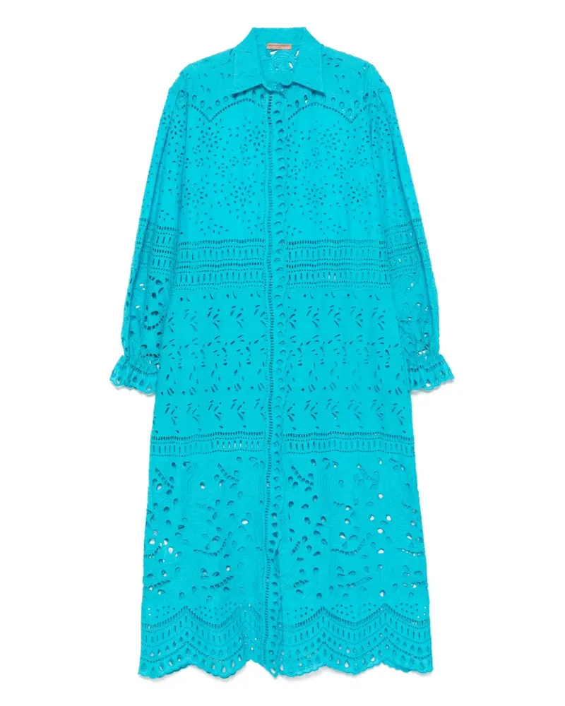 Ermanno Scervino Midikleid mit Lochstickerei - Blau Blau