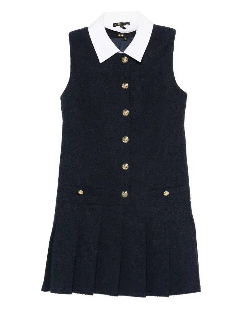Maje Kleid mit plissiertem Kragen - Blau Blau