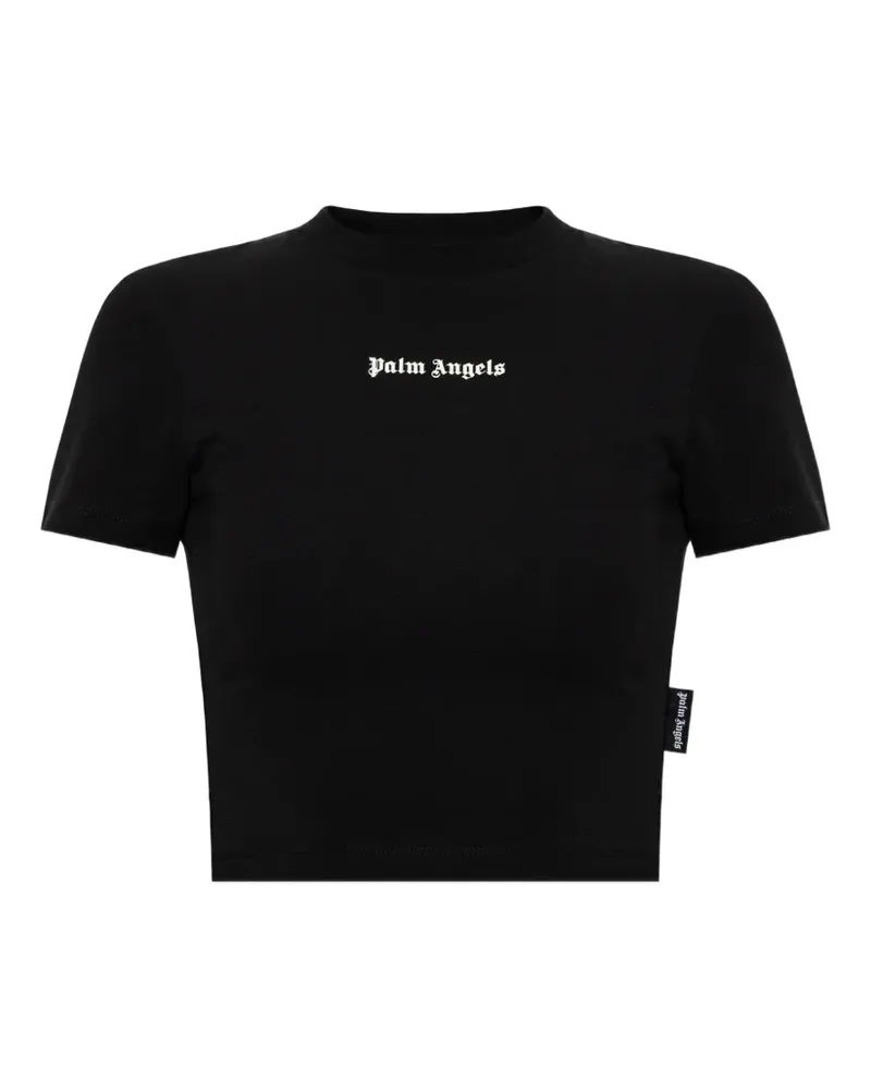 Palm Angels logo-print crop top - Schwarz Schwarz