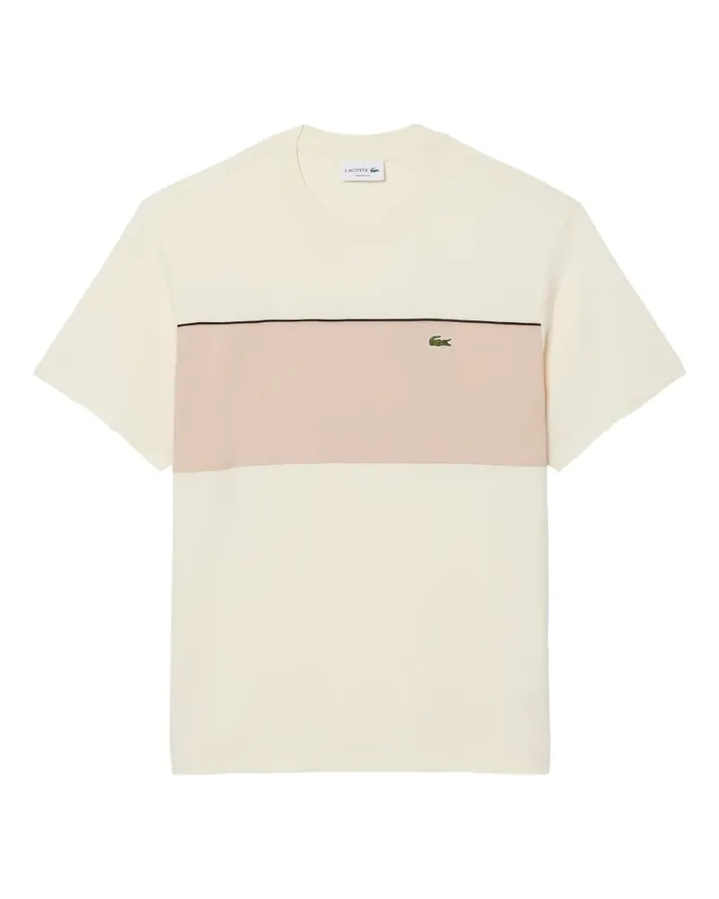 Lacoste T-Shirt in Colour-Block-Optik - Nude Nude