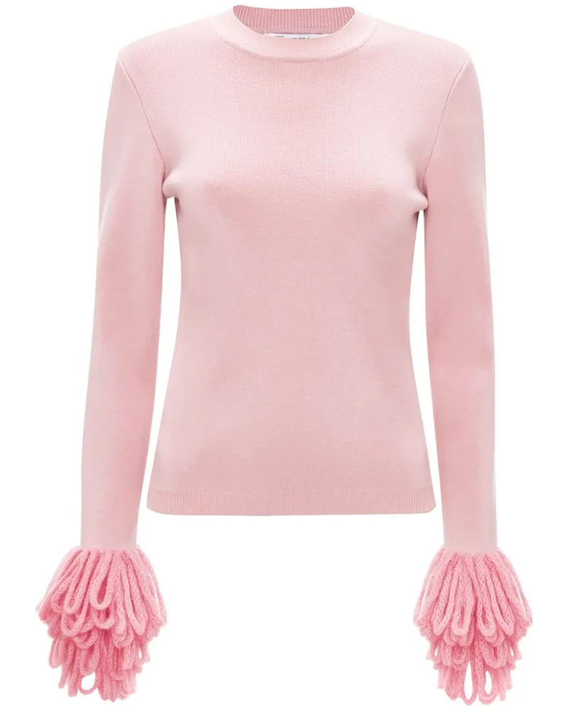 J.W.Anderson Pullover aus Merinowolle mit Fransen Rosa