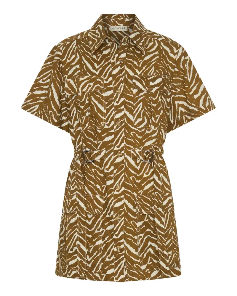 NICHOLAS zebra-print mini dress - Nude Nude