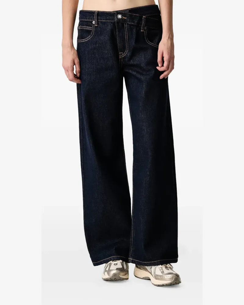 WRSTBHVR Wide-Leg-Jeans mit asymmetrischem Bund - Blau Blau