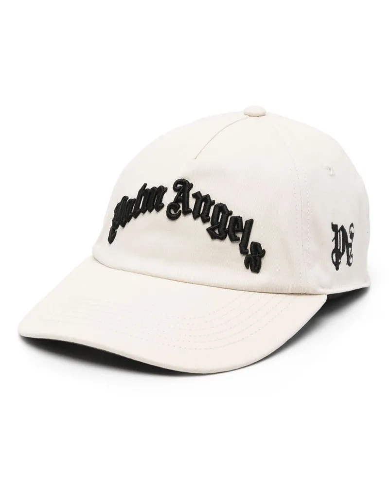 Palm Angels Baseballkappe mit gebogenem Logo - Weiß Weiß