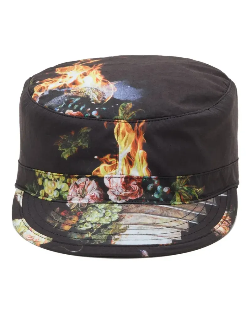 Undercover x Emma Bennet Hut mit Blumen-Print - Schwarz Schwarz