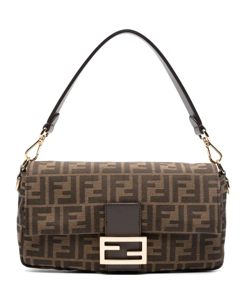 Fendi Mittelgroße Baguette Schultertasche - Nude Nude