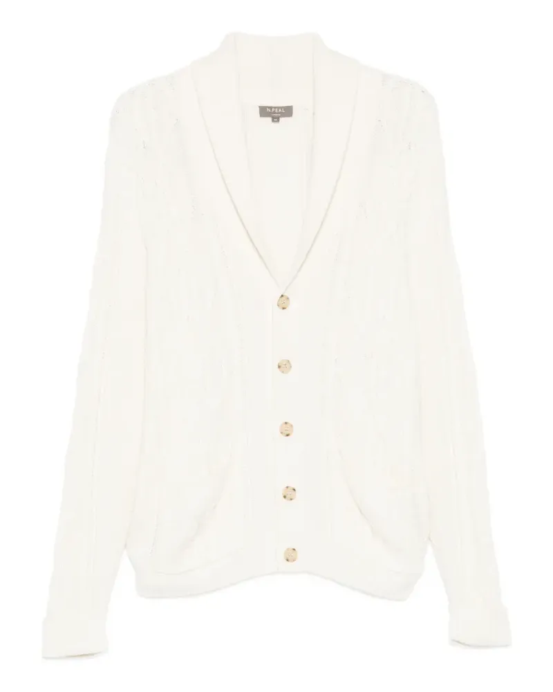 N.Peal Cardigan mit Zopfmuster - Nude Nude
