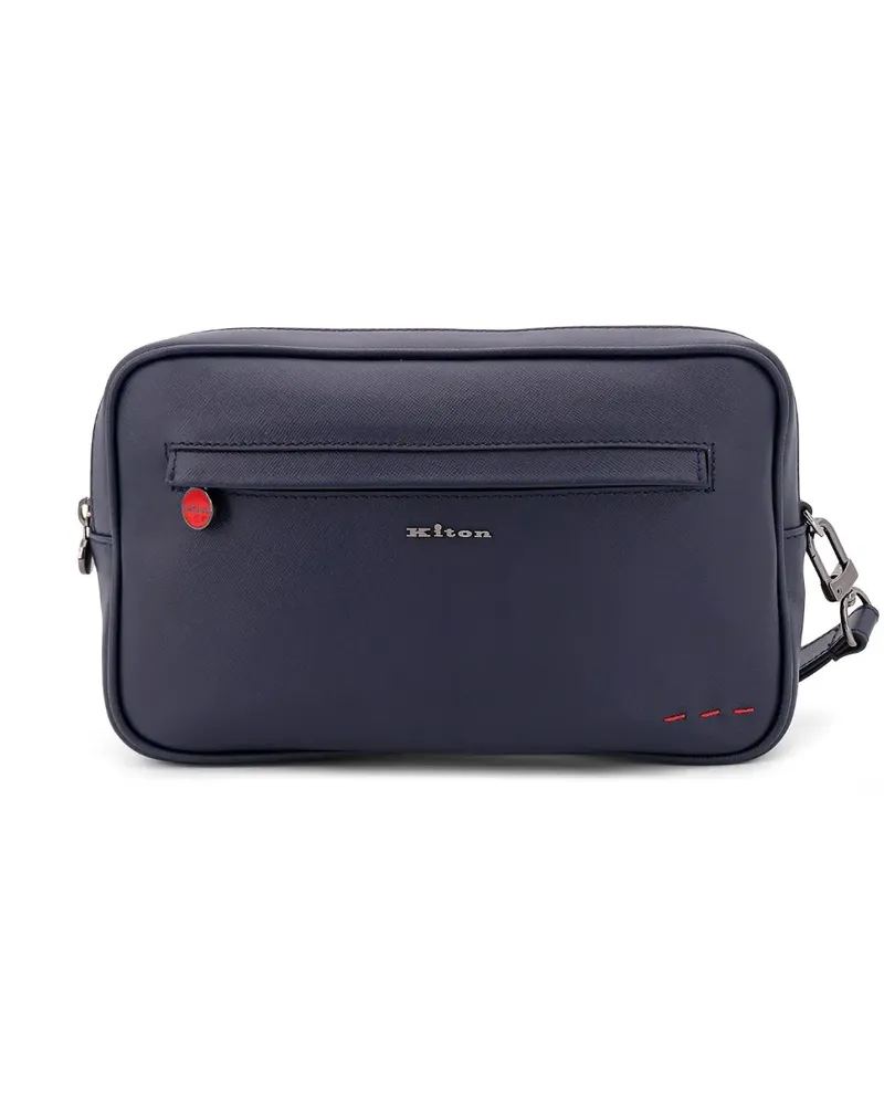 Kiton zipped clutch bag - Blau Blau