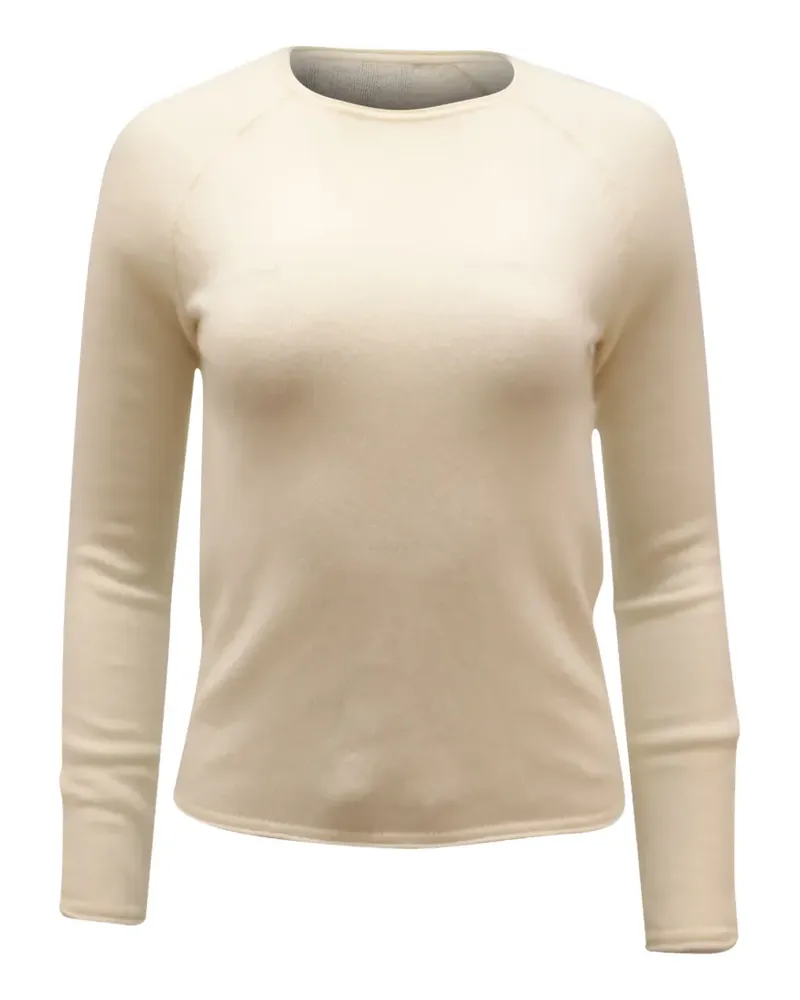 Theory rolled-trim cashmere sweater - Nude Nude
