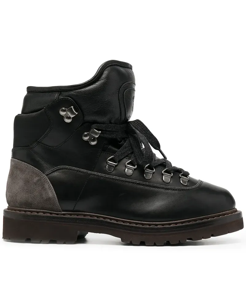 Brunello Cucinelli Hiking-Boots mit breiter Sohle - Schwarz Schwarz