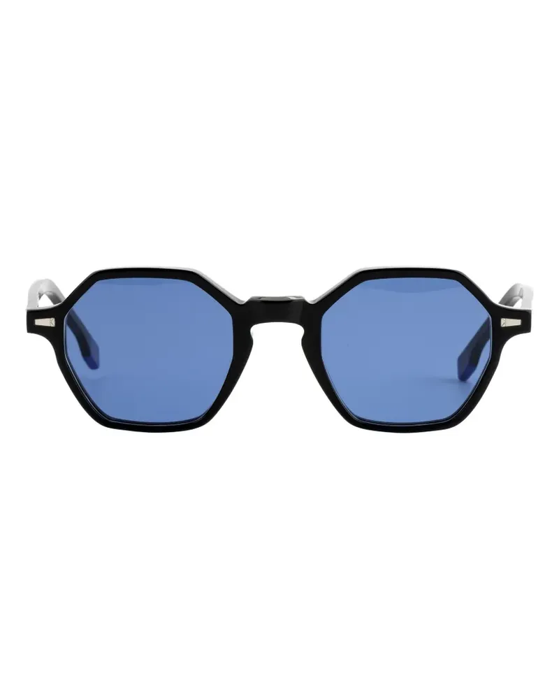 Kyme Alaric Sonnenbrille mit geometrischem Gestell - Schwarz Schwarz