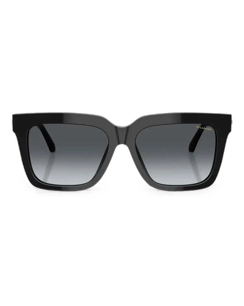 Versace Sonnenbrille mit eckigem Gestell - Schwarz Schwarz