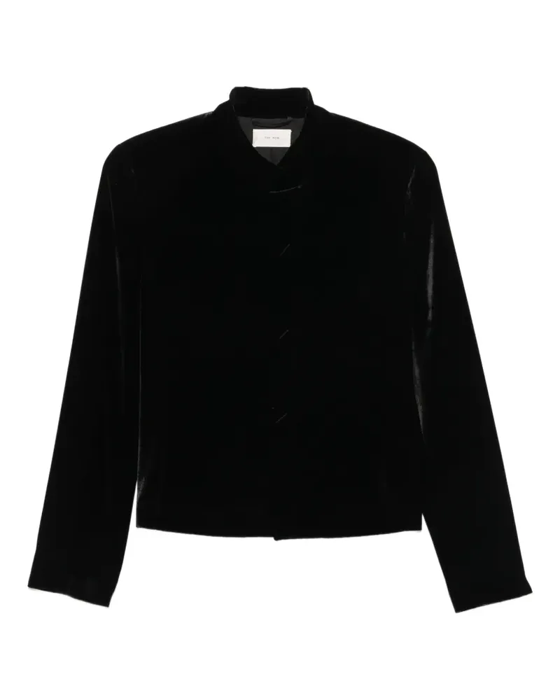 The Row Baya velvet-texture jacket - Schwarz Schwarz