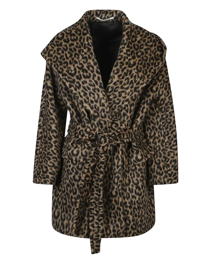 Tagliatore hooded animal-print coat - Schwarz Schwarz