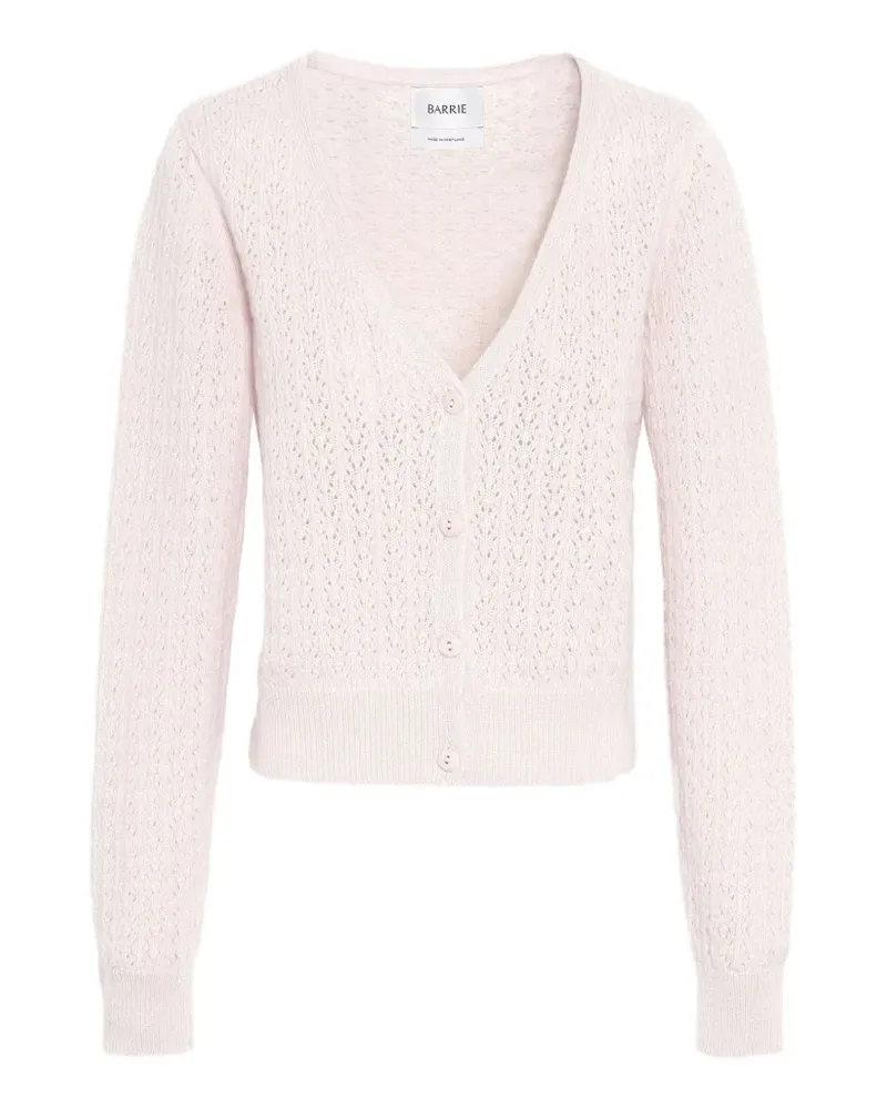 Barrie Cardigan mit Lochstrickmuster - Rosa Rosa