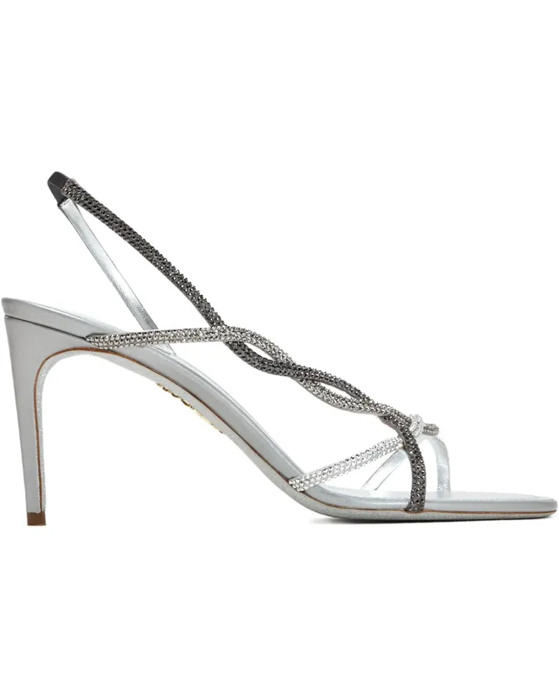 René Caovilla Slingback-Sandalen mit Kristallen - Grau Grau