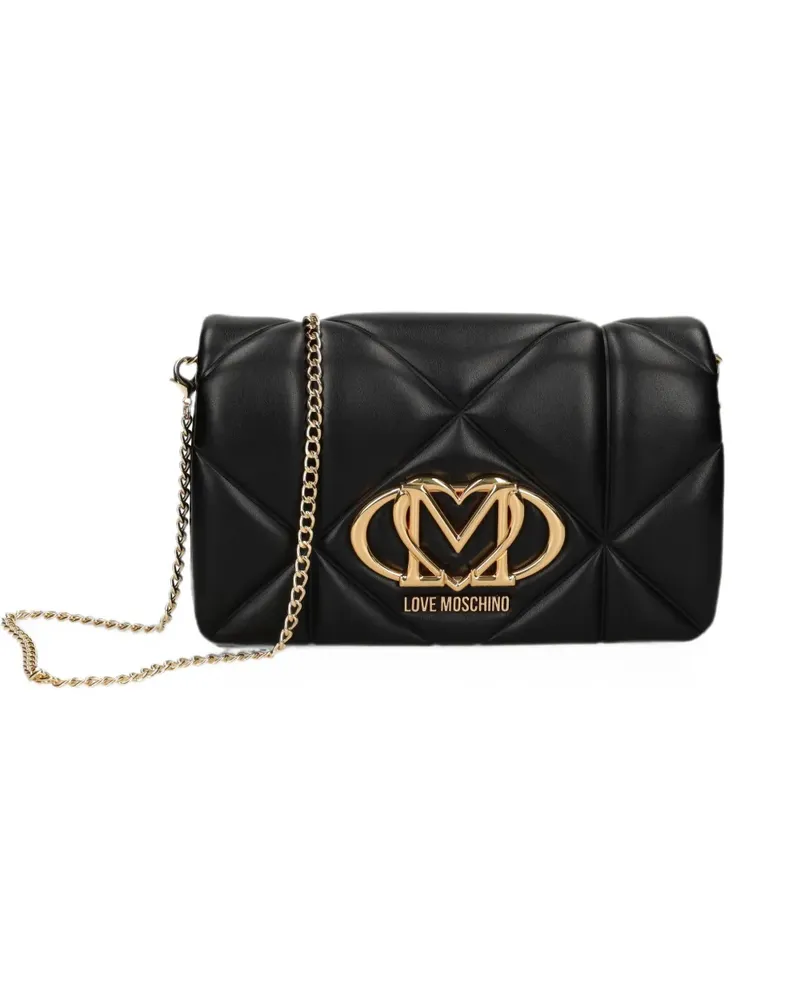 Moschino Umhängetasche mit Logo-Schild - Schwarz Schwarz