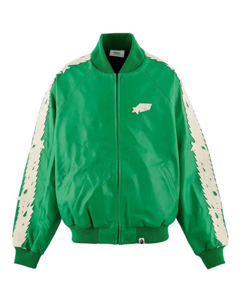 SAINT MXXXXXX x BAPE logo-patch bomber jacket - Grün Grün