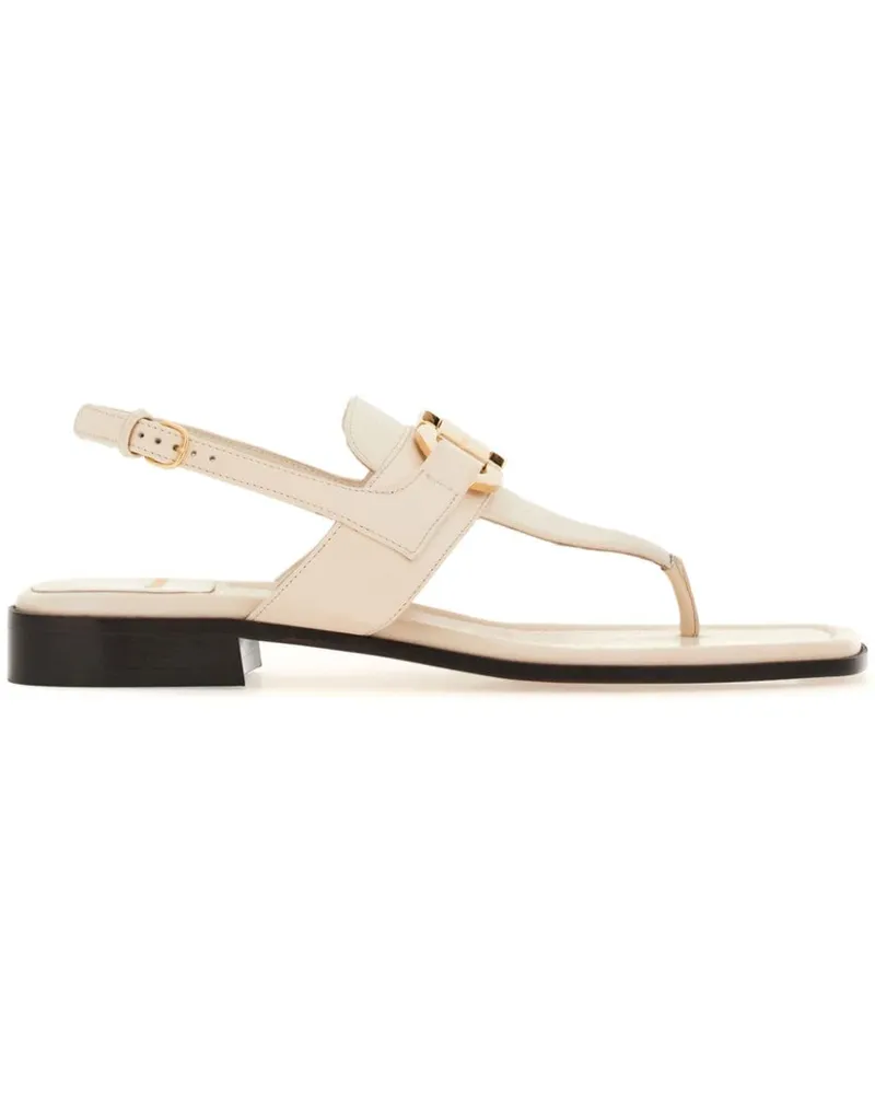 Ferragamo Clogs mit Gancini-Schnalle - Weiß Weiß