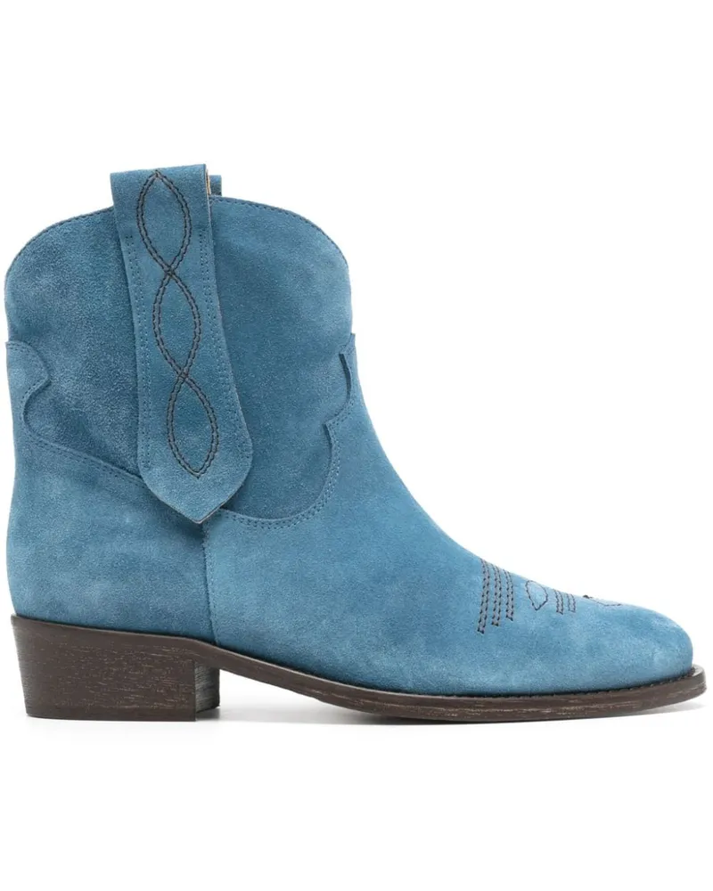 Via Roma 15 Cowboy-Boots aus Wildleder Blau