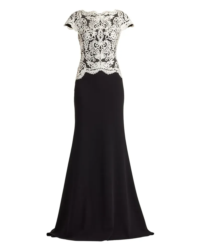 Tadashi Shoji Besticktes Spitzen-Etui-Maxikleid - Schwarz Schwarz
