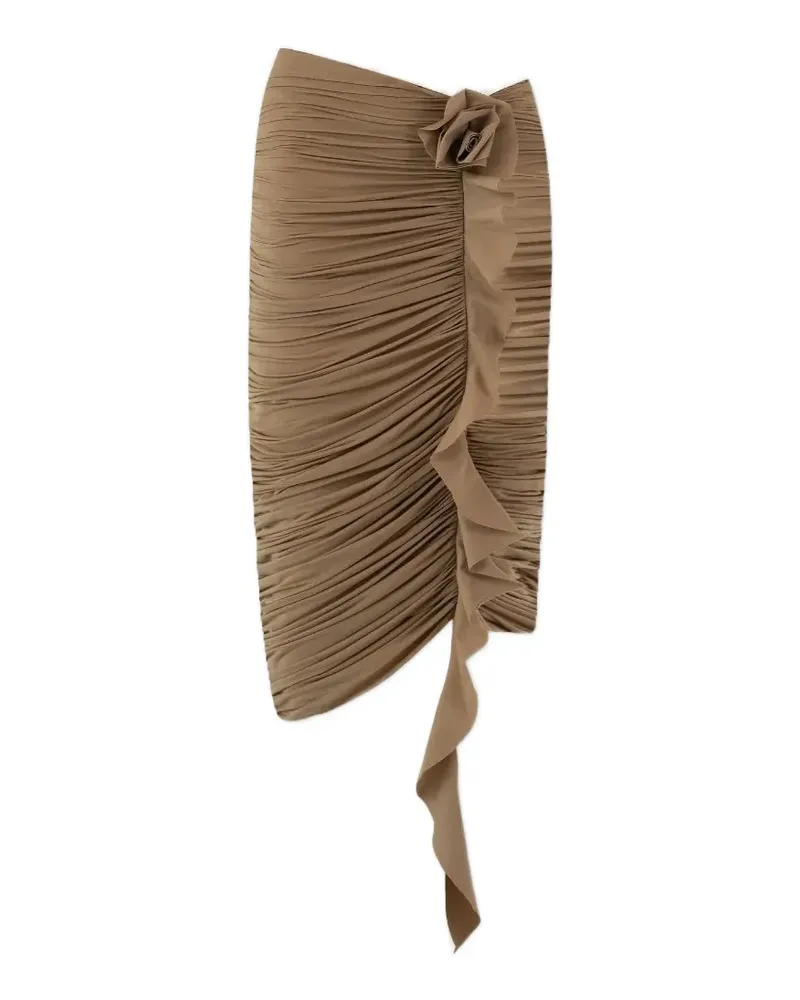 Maygel Coronel ruched ruffled beach cover-up - Braun Braun