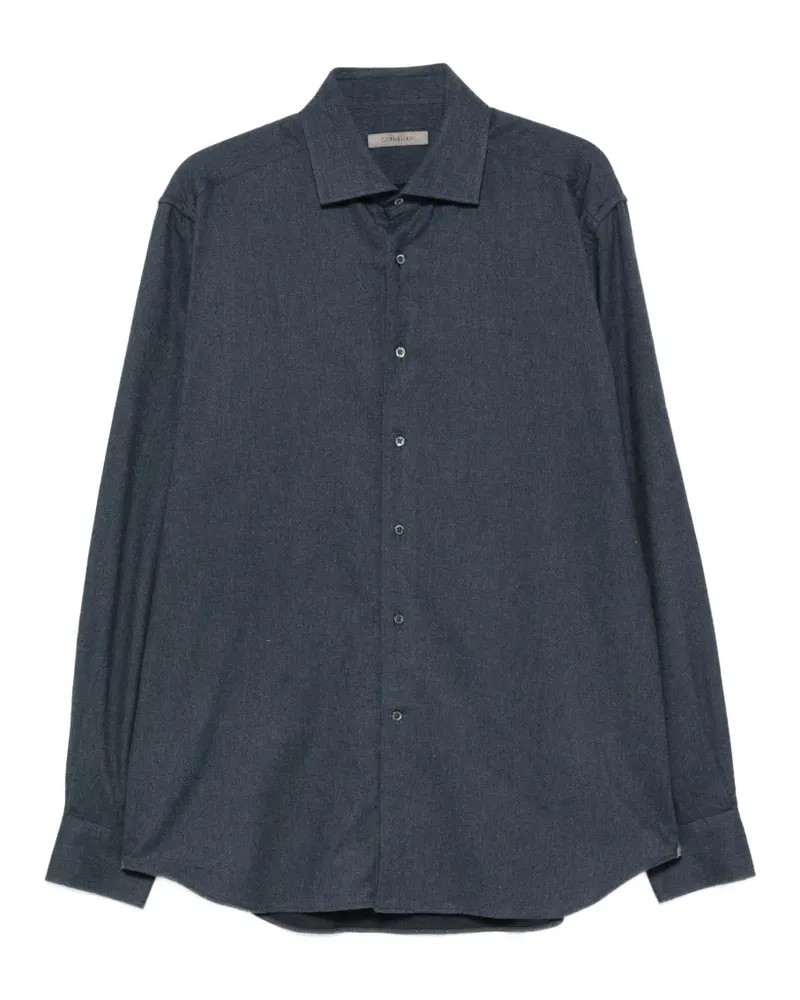 Corneliani Hemd mit Spreizkragen - Blau Blau