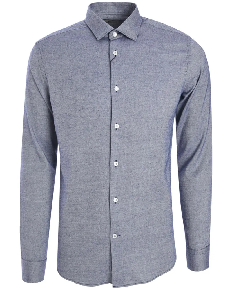 Corneliani Hemd aus Popeline - Blau Blau