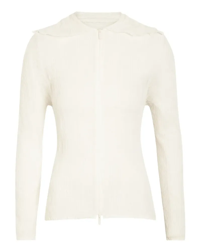 Issey Miyake zip-up cardigan - Weiß Weiß