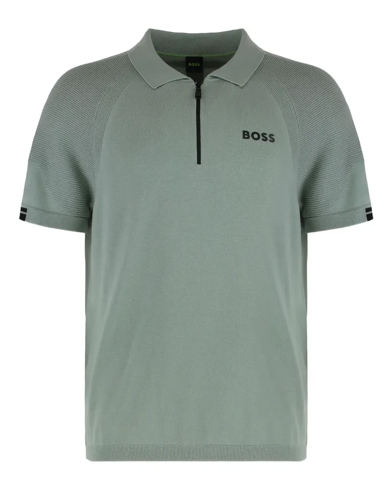 HUGO BOSS Poloshirt mit gerippten Bündchen - Grün Grün