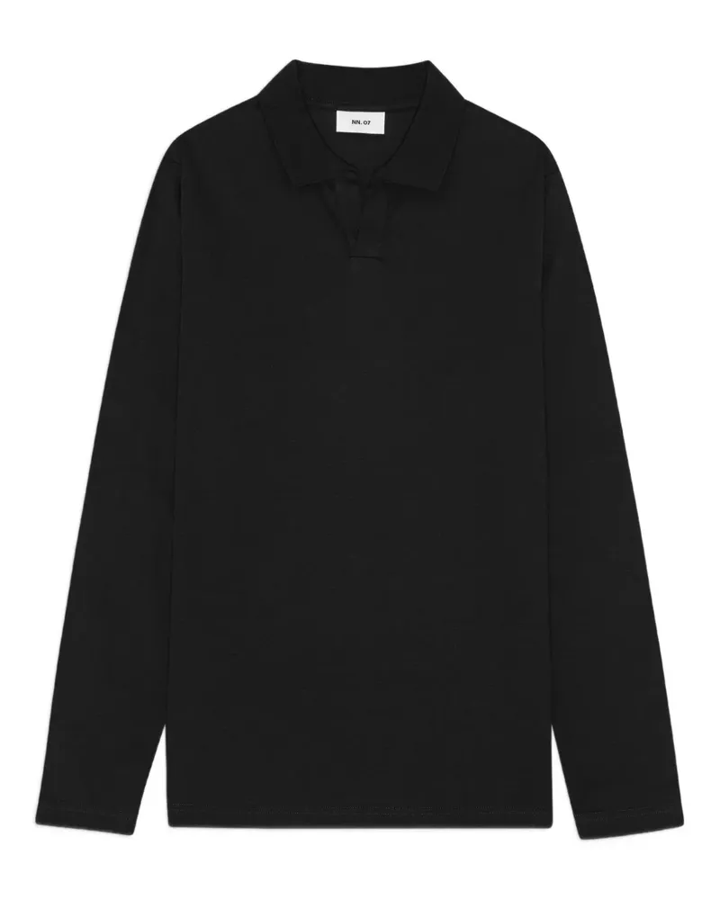 NN 07 Poloshirt mit langen Ärmeln - Schwarz Schwarz
