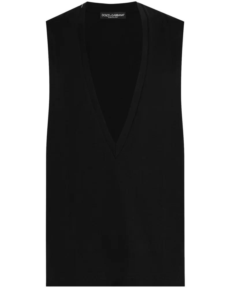 Dolce & Gabbana Weste mit V-Ausschnitt - Schwarz Schwarz