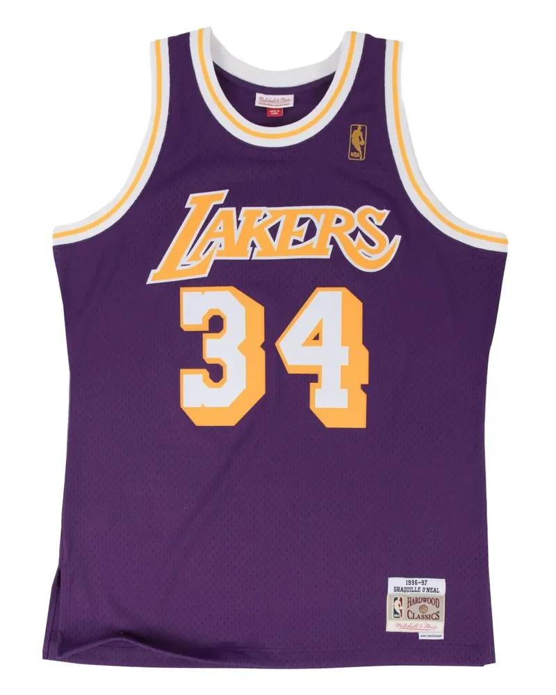 Mitchell & Ness Shaquille O'Neal NBA Los Angeles Lakers 1996 Road Swingman Tanktop - Violett Violett