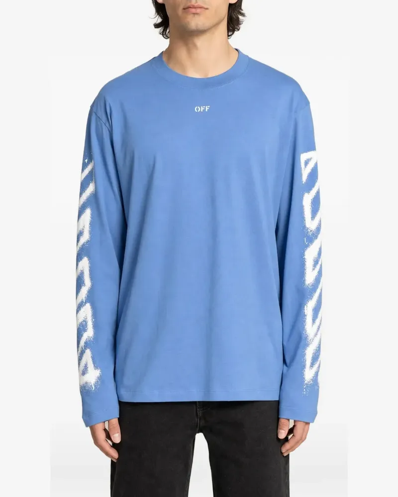 OFF-WHITE Langarmshirt mit Pfeil-Print - Blau Blau