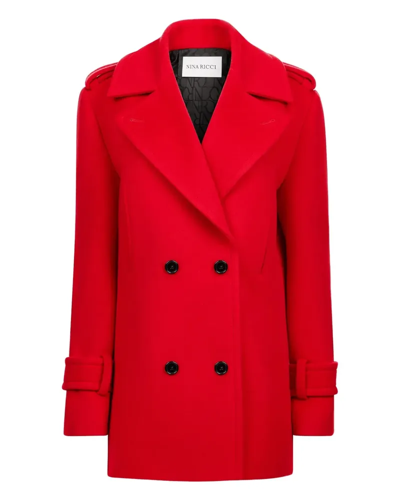 Nina Ricci Doppelreihiger Mantel - Rot Rot