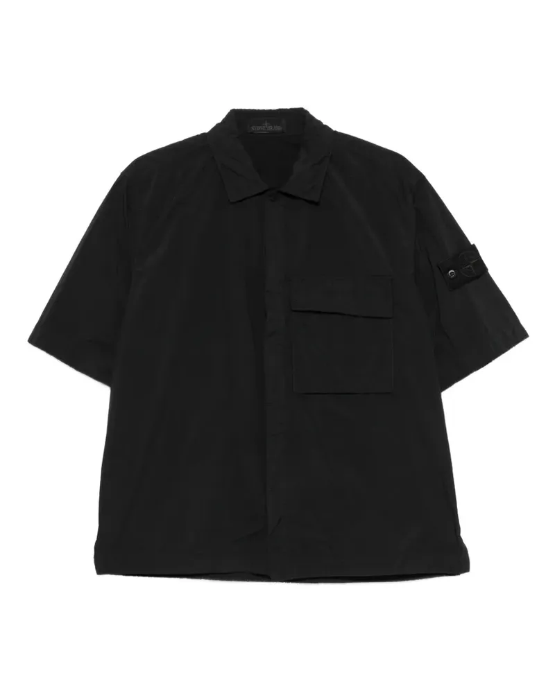 Stone Island Hemd mit Logo-Patch - Schwarz Schwarz