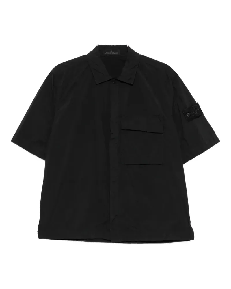 Stone Island logo-patch short-sleeve shirt - Schwarz Schwarz