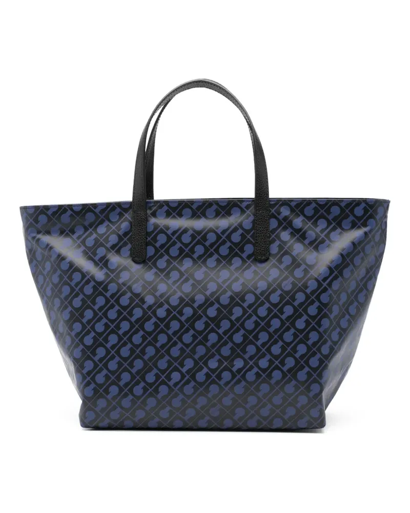 Gherardini meium patterned handle tote bag - Blau Blau
