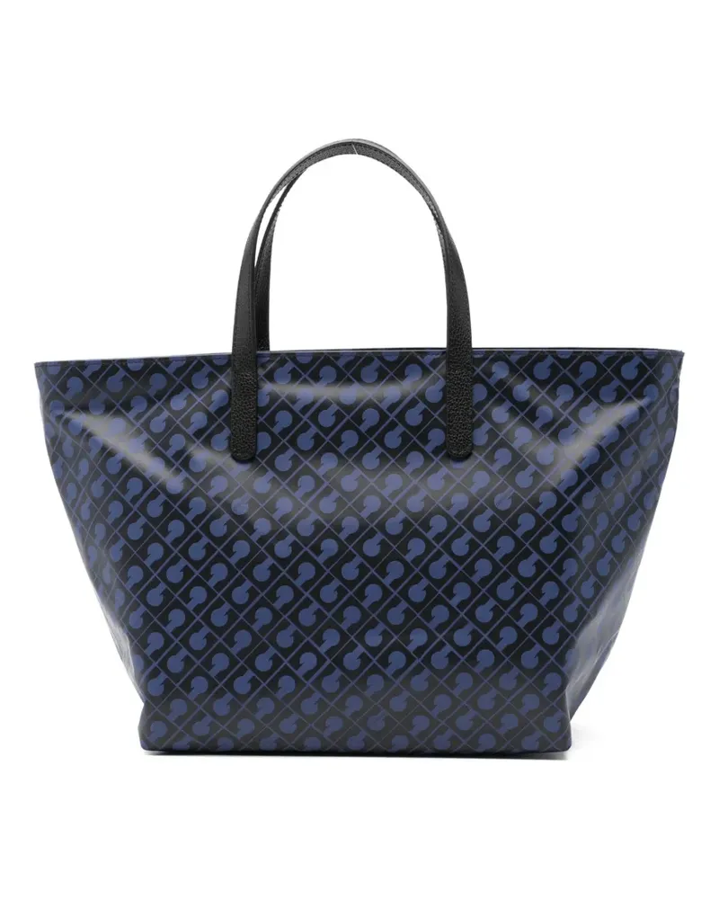 Gherardini meium patterned handle tote bag - Blau Blau