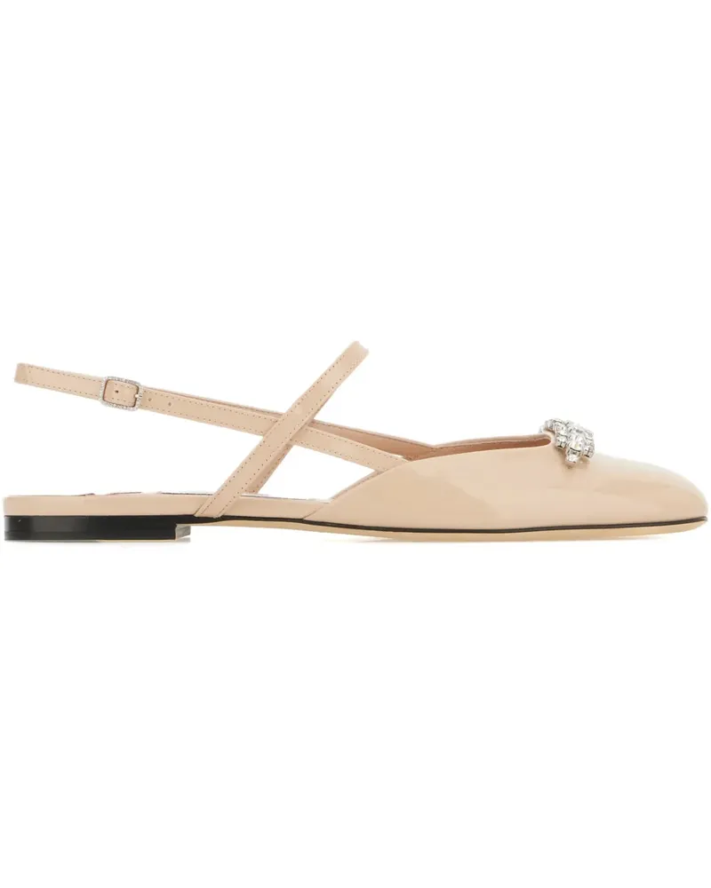 Jimmy Choo Ballerinas mit Kristallen - Nude Nude