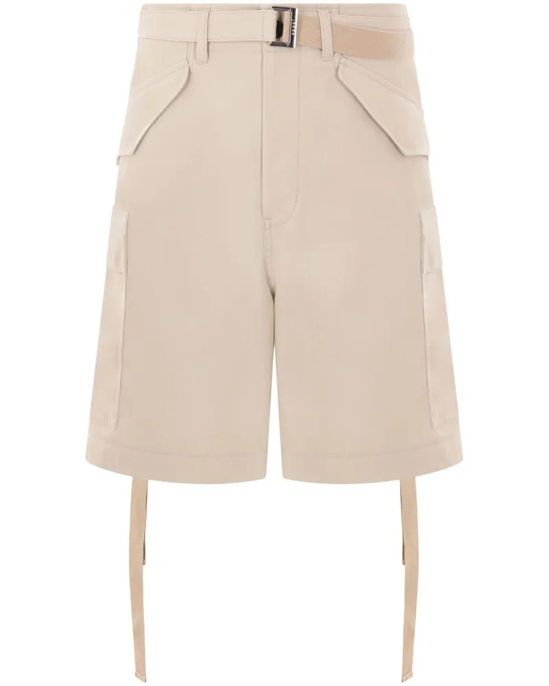 Sacai Cargo-Shorts mit Gürtel - Nude Nude
