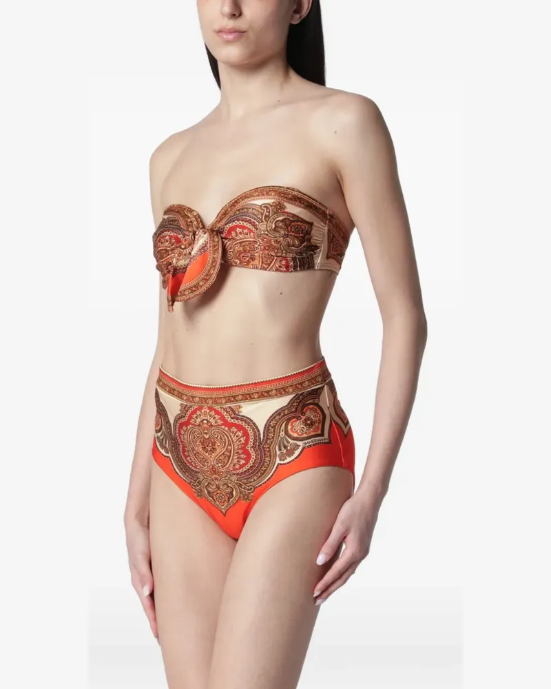 Zimmermann Mahon Bikinihöschen mit Paisley-Print - Orange Orange