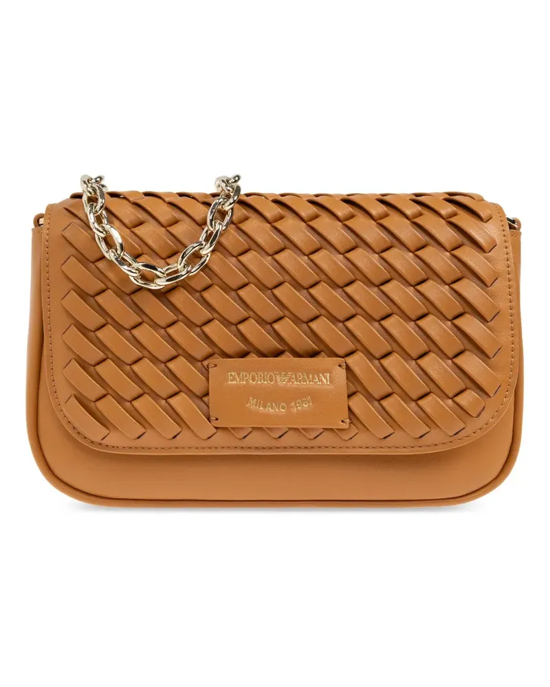 Emporio Armani Schultertasche mit Logo-Patch - Nude Nude
