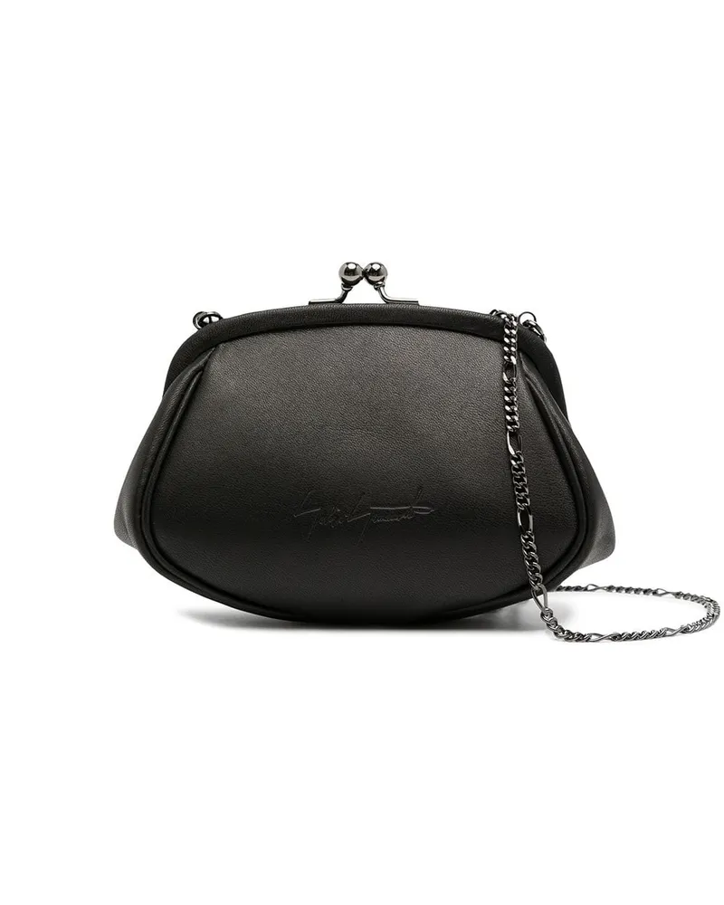 Yohji Yamamoto Schultertasche aus Leder - Schwarz Schwarz