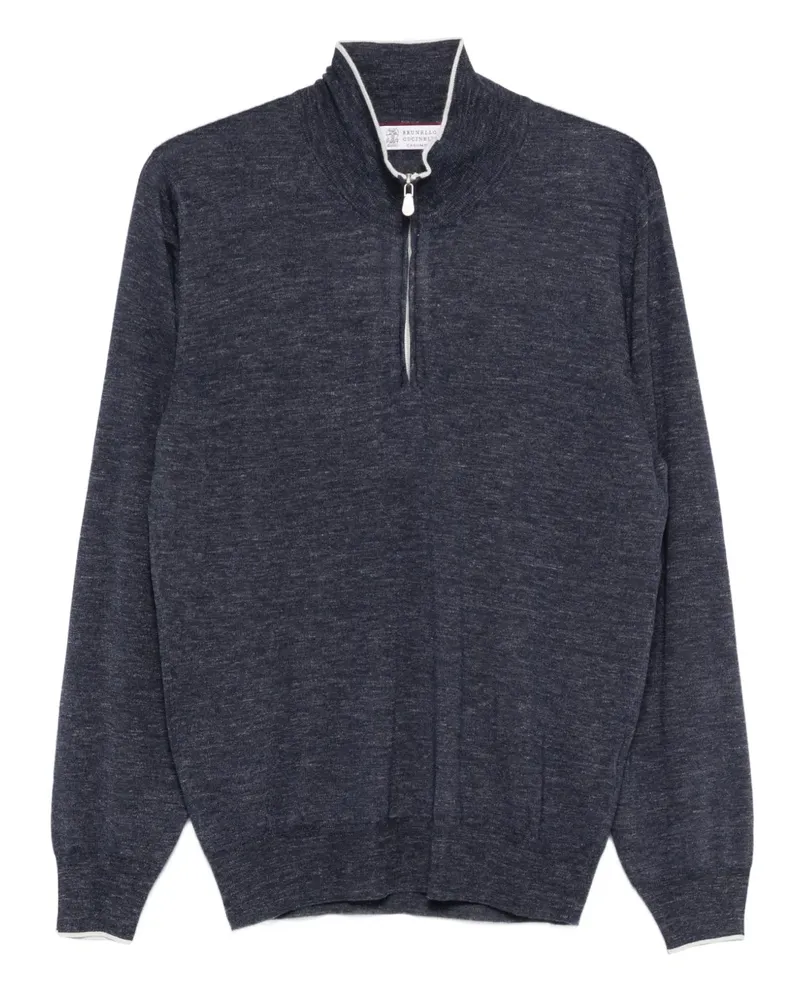 Brunello Cucinelli half-zip sweater - Blau Blau