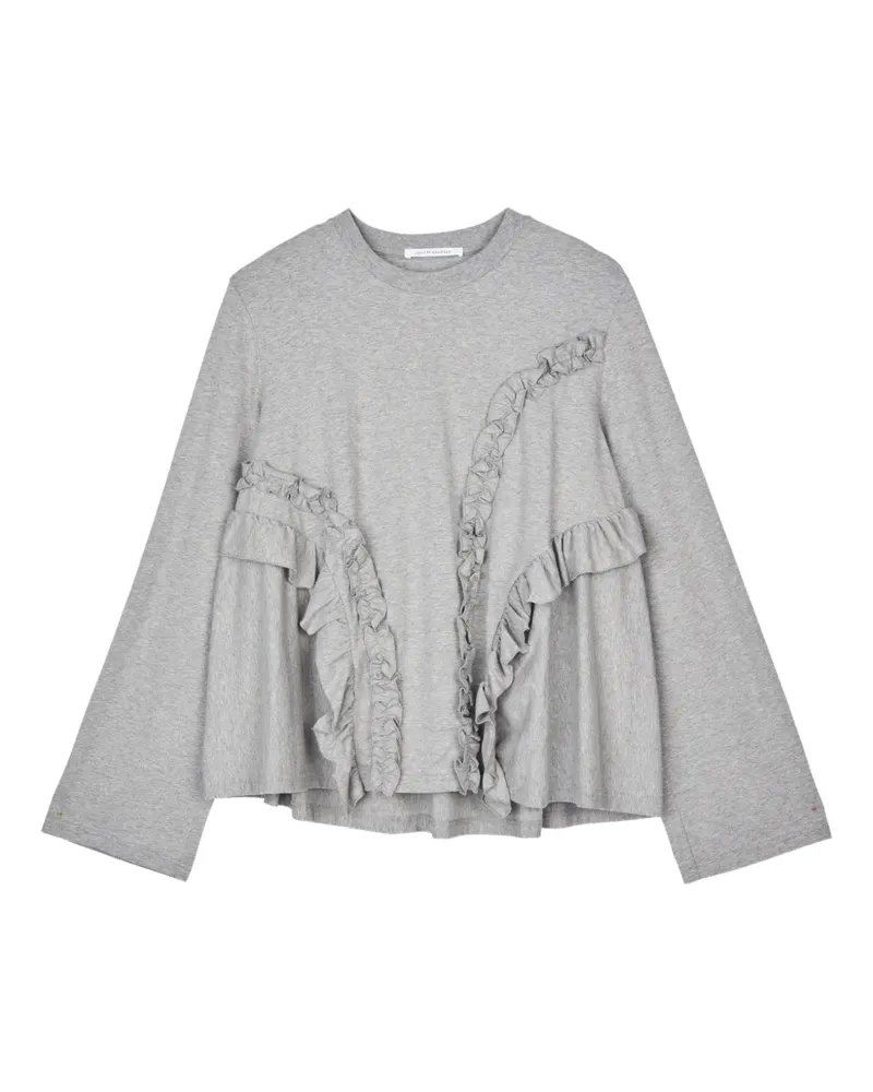 Cecilie Bahnsen Alva ruffled-detail T-shirt - Grau Grau