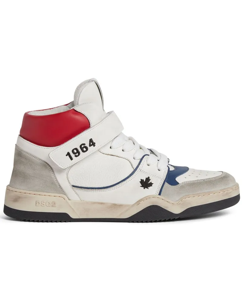 Dsquared2 Spiker High-Top-Sneakers im Distressed-Look - Weiß Weiß